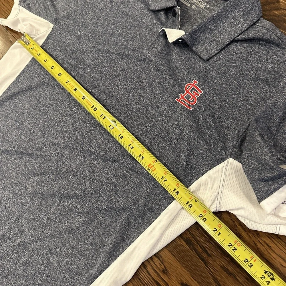 Nike Polo Shirt Mens Large Blue St. Louis Cardinals Dri-FIT Tour‎ Performance